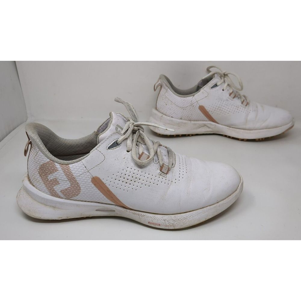 FootJoy Fuel White Peach Pink Golf Spikeless Golf Shoes 92378 Women's Size 8 M